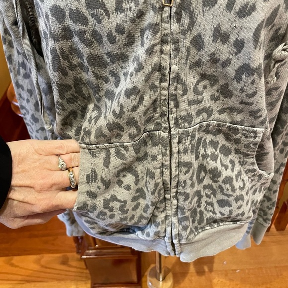 Current/Elliott The Zip Hoodie in Grey Leopard *LIKE NEW! - Picture 5 of 7